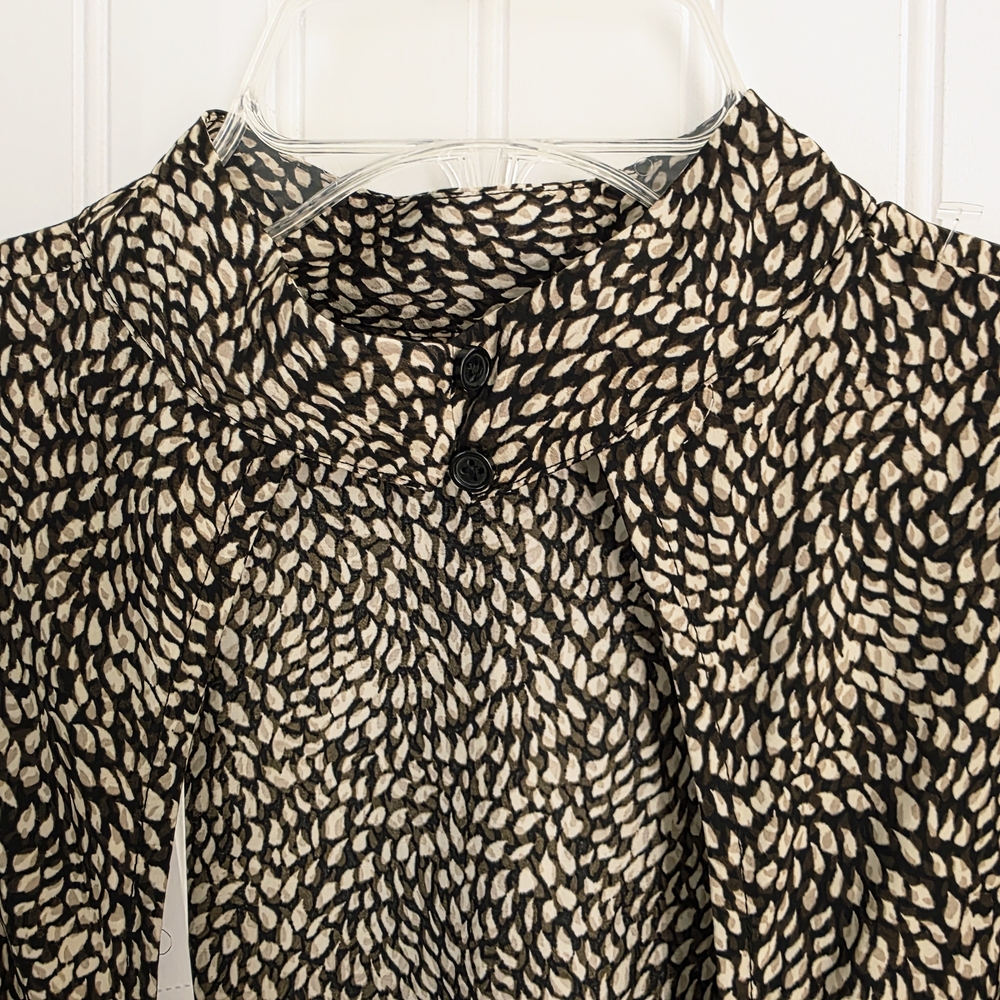 Banana Republic NWT Backless Tie Blouse | Animal Print Statement Top Size Small - Picture 9 of 12